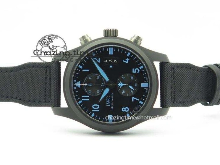 MIROTIME 0505 Pilot Chrono IW388003 Real Ceramic V6F 1:1 Best Edition On Black Nylon Strap A StreetReady 7284